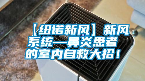 【紐諾新風(fēng)】新風(fēng)系統(tǒng)—鼻炎患者的室內(nèi)自救大招！