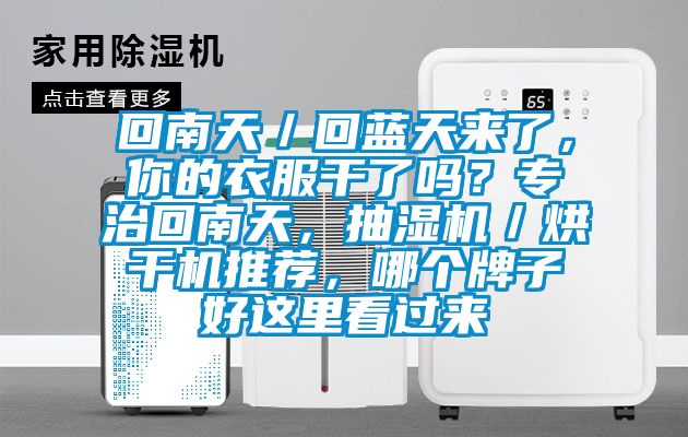 回南天／回藍天來了，你的衣服干了嗎？專治回南天，抽濕機／烘干機推薦，哪個牌子好這里看過來
