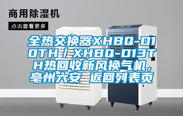 全熱交換器XHBQ-D10TH／XHBQ-D13TH熱回收新風(fēng)換氣機(jī)，亳州六安 返回列表頁